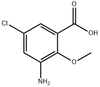 3-amino-5-chloro-2-methoxybenzoic acid Struktur