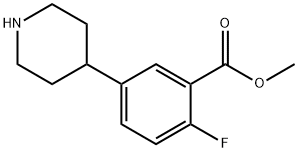 methyl 2-fluoro-5-piperidin-4-ylbenzoate Struktur