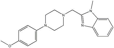 methyl 4-{4-[(1-methyl-1H-benzimidazol-2-yl)methyl]-1-piperazinyl}phenyl ether Struktur