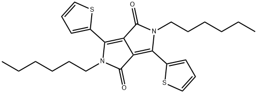 2,5-dihexyl-3,6-di(thiophen-2-yl)pyrrolo[3,4-c] pyrrole-1,4(2H,5H)-dione Struktur