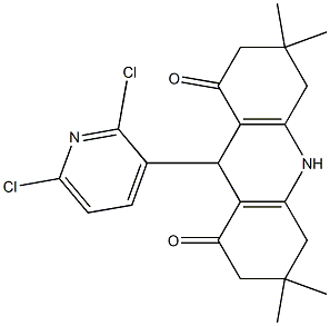 9-(2,6-dichloropyridin-3-yl)-3,3,6,6-tetramethyl-1,2,3,4,5,6,7,8,9,10-decahydroacridine-1,8-dione Struktur