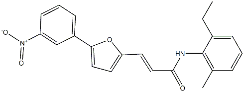 (2E)-N-(2-ethyl-6-methylphenyl)-3-[5-(3-nitrophenyl)furan-2-yl]prop-2-enamide Struktur