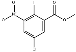 5-Chloro-2-iodo-3-nitro-benzoic acid methyl ester Struktur