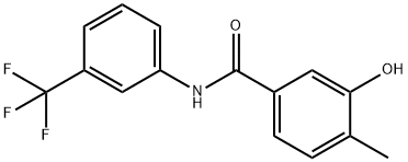 3-hydroxy-4-methyl-N-[3-(trifluoromethyl)phenyl]benzamide Struktur