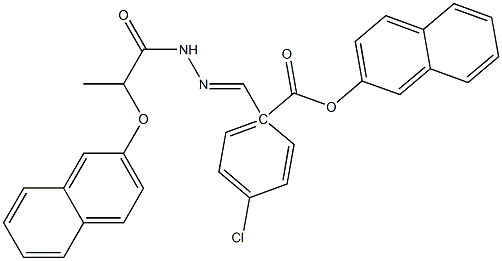 1-[(1E)-{[2-(naphthalen-2-yloxy)propanamido]imino}methyl]naphthalen-2-yl 4-chlorobenzoate Struktur