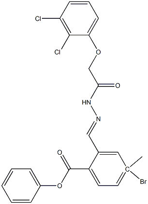 4-bromo-2-[(1Z)-{[2-(2,3-dichlorophenoxy)acetamido]imino}methyl]phenyl 4-methylbenzoate Struktur