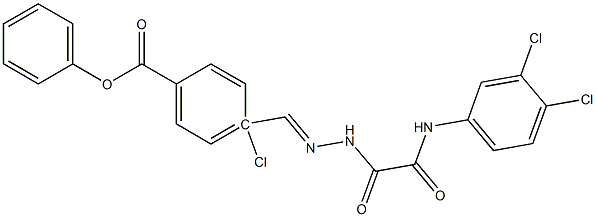 4-[(1Z)-({[(3,4-dichlorophenyl)carbamoyl]formamido}imino)methyl]phenyl 4-chlorobenzoate Struktur