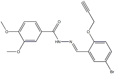 N'-[(1E)-[5-bromo-2-(prop-2-yn-1-yloxy)phenyl]methylidene]-3,4-dimethoxybenzohydrazide Struktur