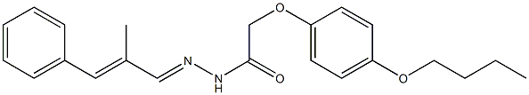 2-(4-butoxyphenoxy)-N'-[(1Z,2E)-2-methyl-3-phenylprop-2-en-1-ylidene]acetohydrazide Struktur