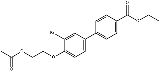 Ethyl 4'-(2-acetoxyethoxy)-3'-bromobiphenyl-4-carboxylate Struktur