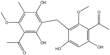 Ethanone, 1-[3-[(3-acetyl-2,6-dihydroxy-4-methoxy-5-methylphenyl)methyl]-4,6-dihydroxy-2-methoxyphenyl]-, (+)-, 935276-32-7, 結(jié)構(gòu)式