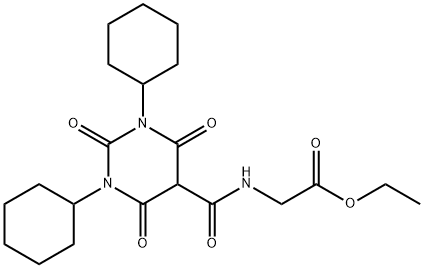 [(1,3-Dicyclohexyl-2,4,6-trioxo-hexahydro-pyrimidine-5-carbonyl)-amino]-acetic acid ethyl ester Struktur