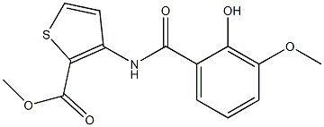 methyl 3-[(2-hydroxy-3-methoxybenzene)amido]thiophene-2-carboxylate Struktur