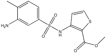 methyl 3-[(3-amino-4-methylbenzene)sulfonamido]thiophene-2-carboxylate Struktur