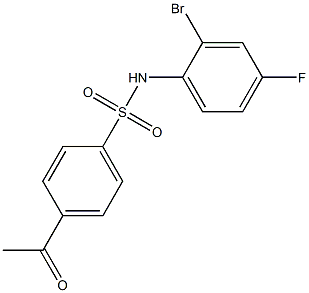 N-(2-bromo-4-fluorophenyl)-4-acetylbenzene-1-sulfonamide Struktur