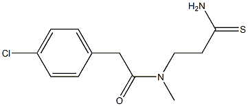 N-(2-carbamothioylethyl)-2-(4-chlorophenyl)-N-methylacetamide Struktur