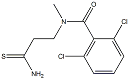 N-(2-carbamothioylethyl)-2,6-dichloro-N-methylbenzamide Struktur