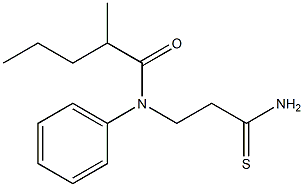 N-(2-carbamothioylethyl)-2-methyl-N-phenylpentanamide Struktur