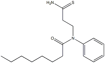 N-(2-carbamothioylethyl)-N-phenyloctanamide Struktur