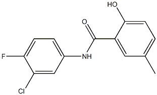 N-(3-chloro-4-fluorophenyl)-2-hydroxy-5-methylbenzamide Struktur