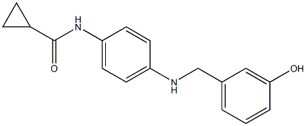 N-(4-{[(3-hydroxyphenyl)methyl]amino}phenyl)cyclopropanecarboxamide Struktur