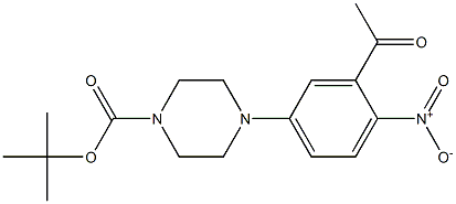 tert-butyl 4-(3-acetyl-4-nitrophenyl)piperazine-1-carboxylate Struktur