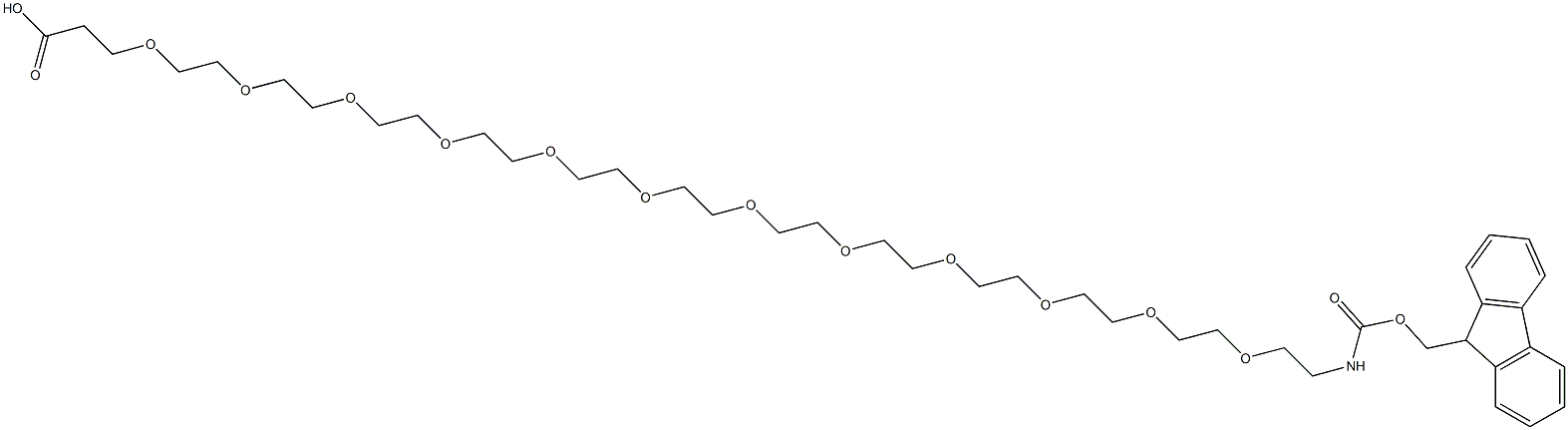 1-(9-Fluorenylmethyloxycarbonyl)amino-3,6,9,12,15,18,21,24,27,30,33,36-dodecaoxanonatriacontan-39-oic acid Struktur