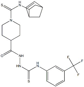 N1-[3-(trifluoromethyl)phenyl]-2-({1-[(bicyclo[2.2.1]hept-5-en-2-ylamino)carbothioyl]-4-piperidyl}carbonyl)hydrazine-1-carbothioamide Struktur