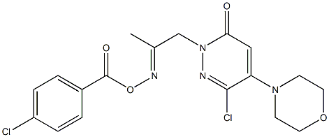 6-chloro-2-(2-{[(4-chlorobenzoyl)oxy]imino}propyl)-5-morpholino-3(2H)-pyridazinone Struktur