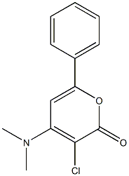 3-chloro-4-(dimethylamino)-6-phenyl-2H-pyran-2-one Struktur