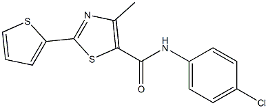 N-(4-chlorophenyl)-4-methyl-2-(2-thienyl)-1,3-thiazole-5-carboxamide Struktur