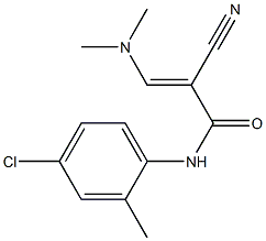 N1-(4-chloro-2-methylphenyl)-2-cyano-3-(dimethylamino)acrylamide Struktur