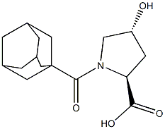 (2S,4R)-1-(1-adamantylcarbonyl)-4-hydroxypyrrolidine-2-carboxylic acid Struktur