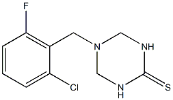 5-(2-chloro-6-fluorobenzyl)-1,3,5-triazinane-2-thione Struktur