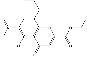 ethyl 5-hydroxy-6-nitro-4-oxo-8-propyl-4H-chromene-2-carboxylate Struktur