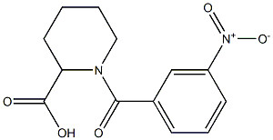 1-(3-nitrobenzoyl)piperidine-2-carboxylic acid Struktur