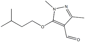 1,3-dimethyl-5-(3-methylbutoxy)-1H-pyrazole-4-carbaldehyde Struktur