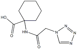 1-[(1H-tetrazol-1-ylacetyl)amino]cyclohexanecarboxylic acid Struktur