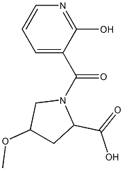 1-[(2-hydroxypyridin-3-yl)carbonyl]-4-methoxypyrrolidine-2-carboxylic acid Struktur