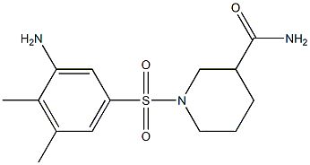 1-[(3-amino-4,5-dimethylbenzene)sulfonyl]piperidine-3-carboxamide Struktur