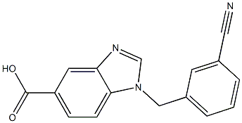 1-[(3-cyanophenyl)methyl]-1H-1,3-benzodiazole-5-carboxylic acid Struktur