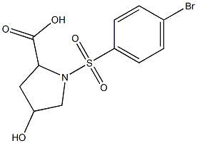 1-[(4-bromobenzene)sulfonyl]-4-hydroxypyrrolidine-2-carboxylic acid Struktur