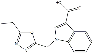 1-[(5-ethyl-1,3,4-oxadiazol-2-yl)methyl]-1H-indole-3-carboxylic acid Struktur