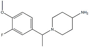 1-[1-(3-fluoro-4-methoxyphenyl)ethyl]piperidin-4-amine Struktur