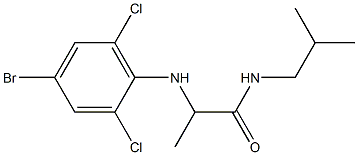 2-[(4-bromo-2,6-dichlorophenyl)amino]-N-(2-methylpropyl)propanamide Struktur