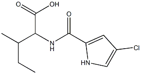 2-[(4-chloro-1H-pyrrol-2-yl)formamido]-3-methylpentanoic acid Struktur