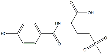 2-[(4-hydroxyphenyl)formamido]-4-methanesulfonylbutanoic acid Struktur