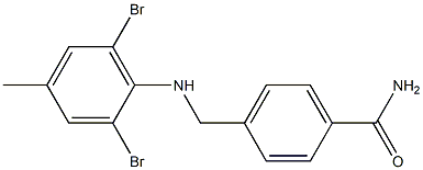 4-{[(2,6-dibromo-4-methylphenyl)amino]methyl}benzamide Struktur