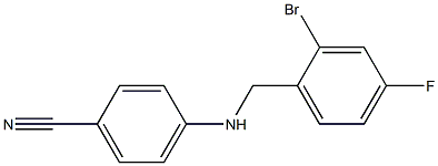 4-{[(2-bromo-4-fluorophenyl)methyl]amino}benzonitrile Struktur