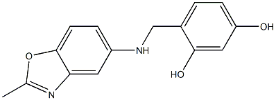 4-{[(2-methyl-1,3-benzoxazol-5-yl)amino]methyl}benzene-1,3-diol Struktur